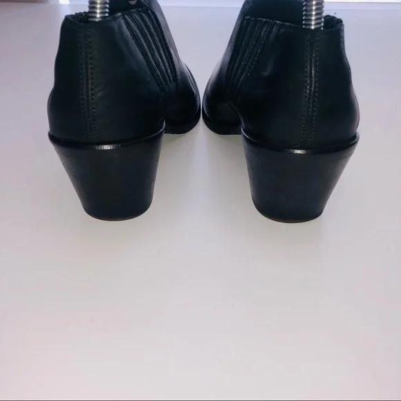 All Saints Black Leather Utilitarian Western Ankle Boots/Booties size 40 | US 10 - Picture 6 of 13